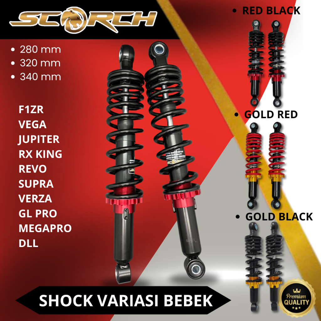 Shockbreaker Shock Belakang Variasi F1ZR, Jupiter Z, Vega, Revo, Supra, Rx King | SCORCH
