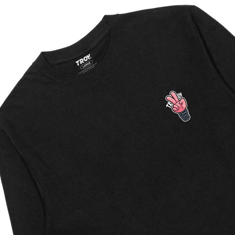 Troy Company Kaos Pria Lengan Panjang Hitam - Pink Peace Longsleeve Tshirt Black LSD 2279