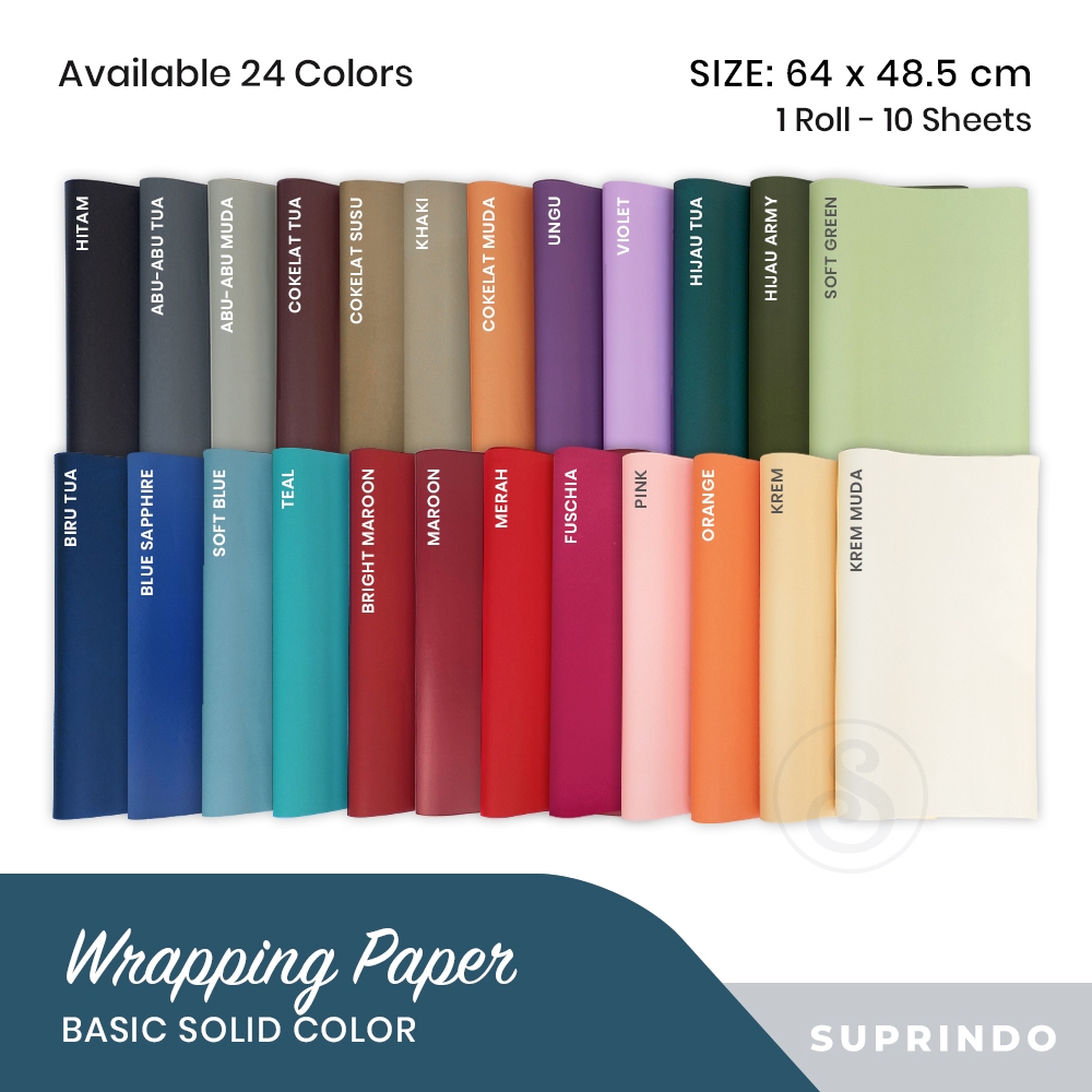 (10 lbr) KERTAS KADO POLOS SUPRINDO