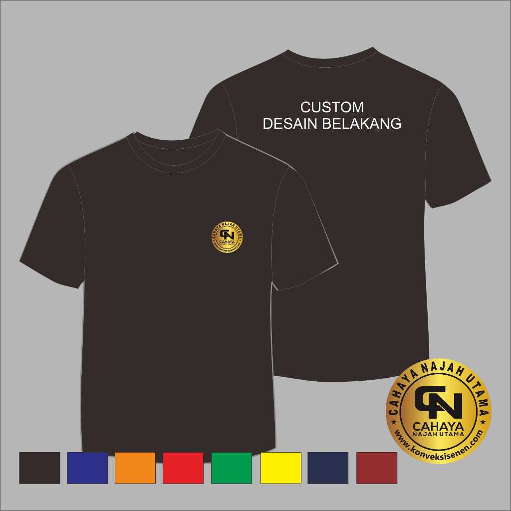 kaos oblong custom bordir | bordir satuan kaos TC satuan grosir