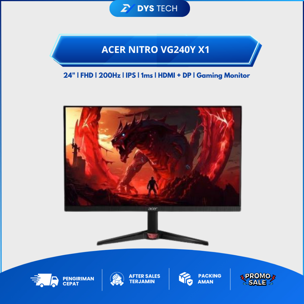 ACER GAMING MONITOR Nitro VG240Y X1 200Hz Built in Speaker IPS Nitro VG240Y-X1