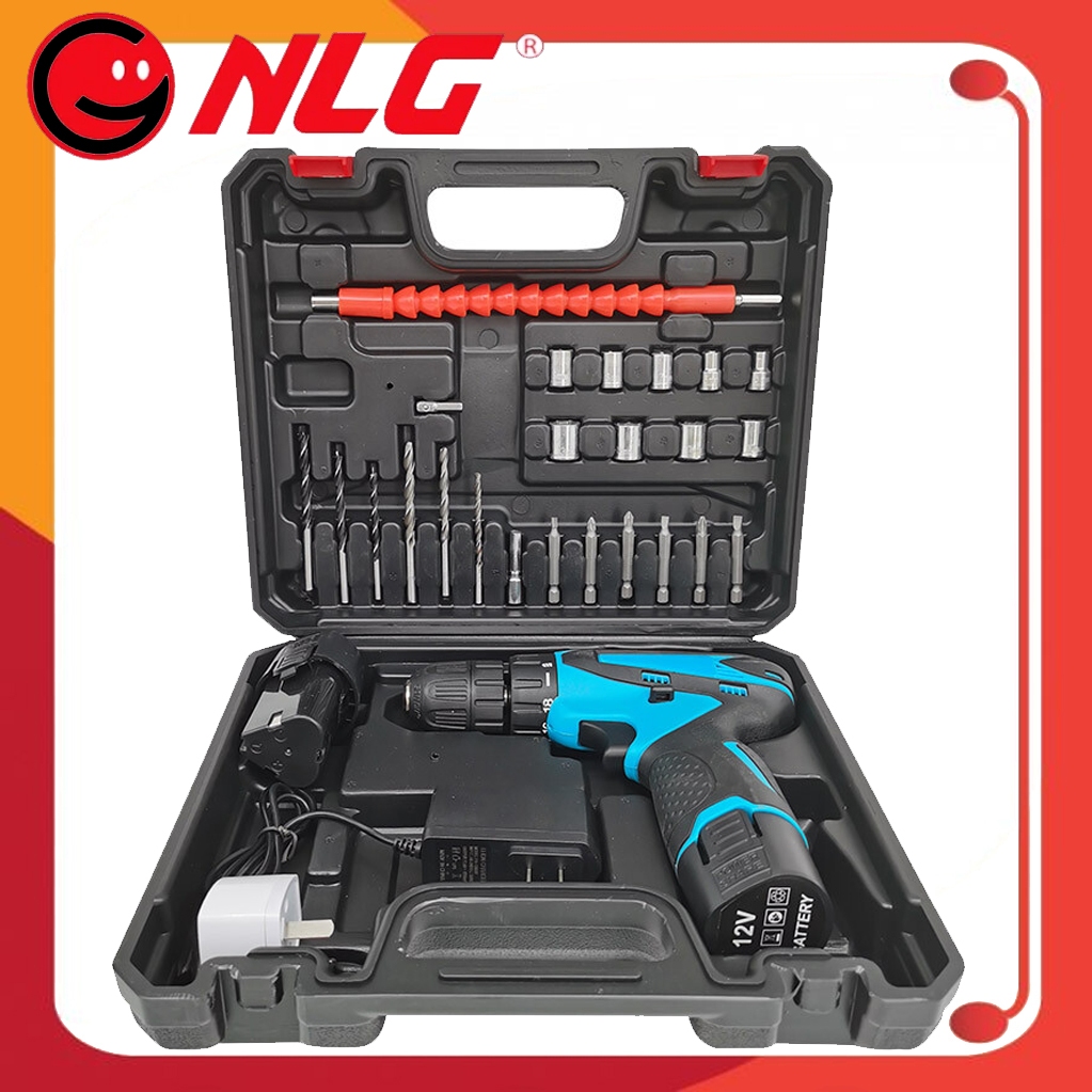 NLG Bor Cordless 12V NLG-12VS Bor Baterai NLG Cordless Drill 21V NLG Murah