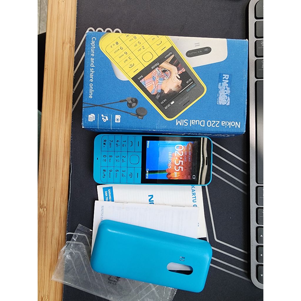 Nokia 220 Dual SIM – Fullset Dus, IMEI Block, Tanpa Baterai