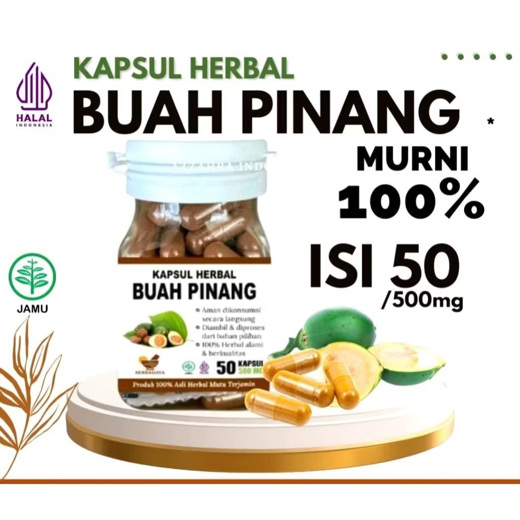 PROMO Kapsul Herbal BUAH PINANG MUDA ORIGINAL ISI 50Kapsul