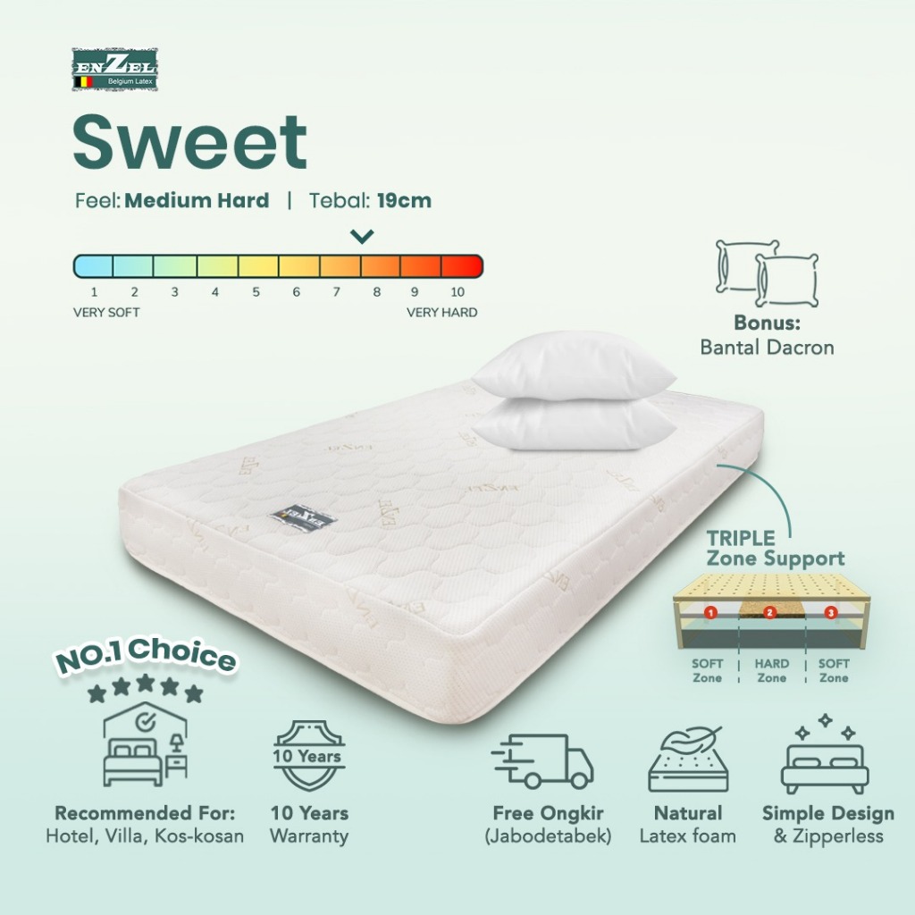 ENZEL Kasur Latex Kesehatan/Orthopedic - Sweet 19 cm