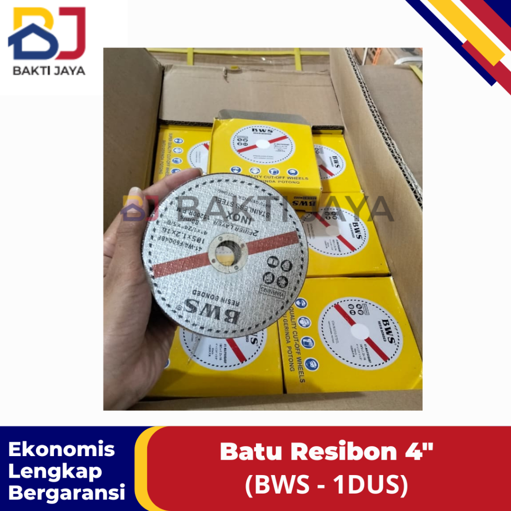 Batu Gerinda Potong 4" BWS Satu Dus Batu Potong Besi 1 DusMata Gurinda Cutting Mata Potong Besi 4" B