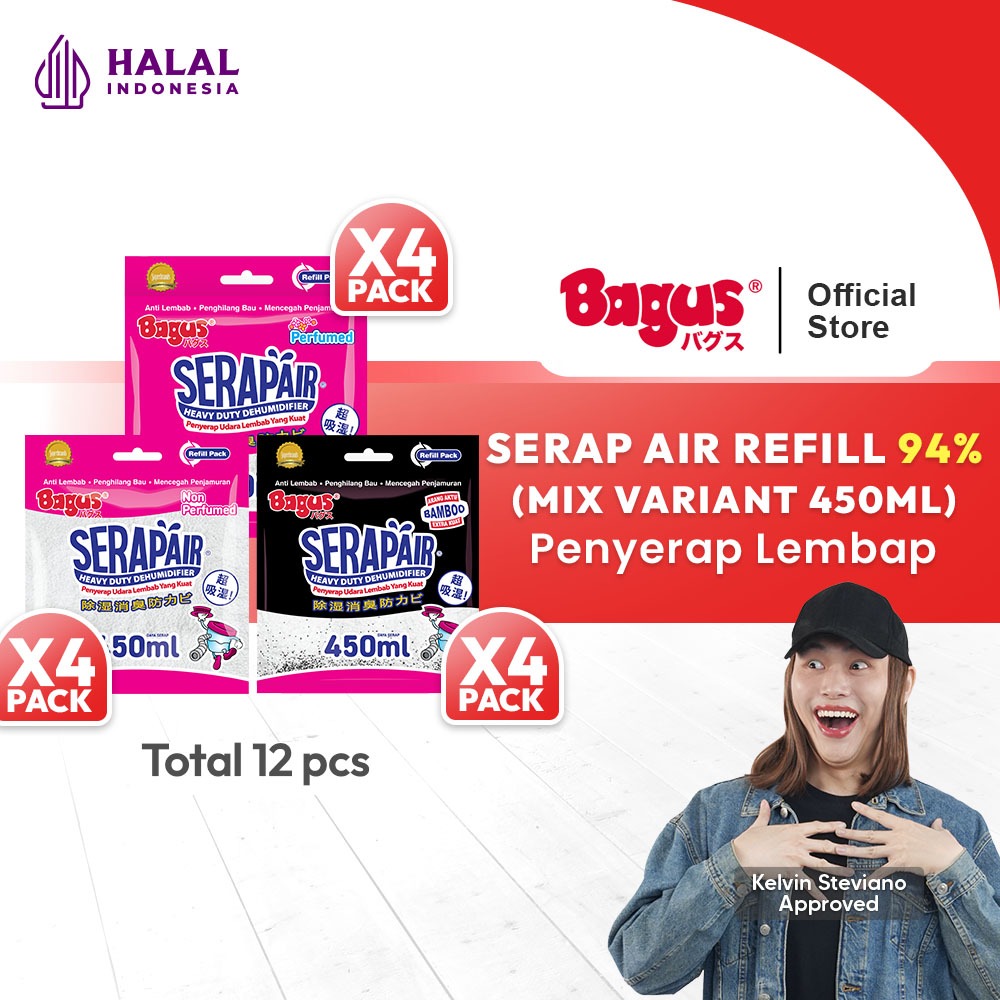 [1 Lusin] Bagus Serap Air Refill Daya Serap 450 ml - Kemasan Isi Ulang - Mengurangi Kelembapan, Menc