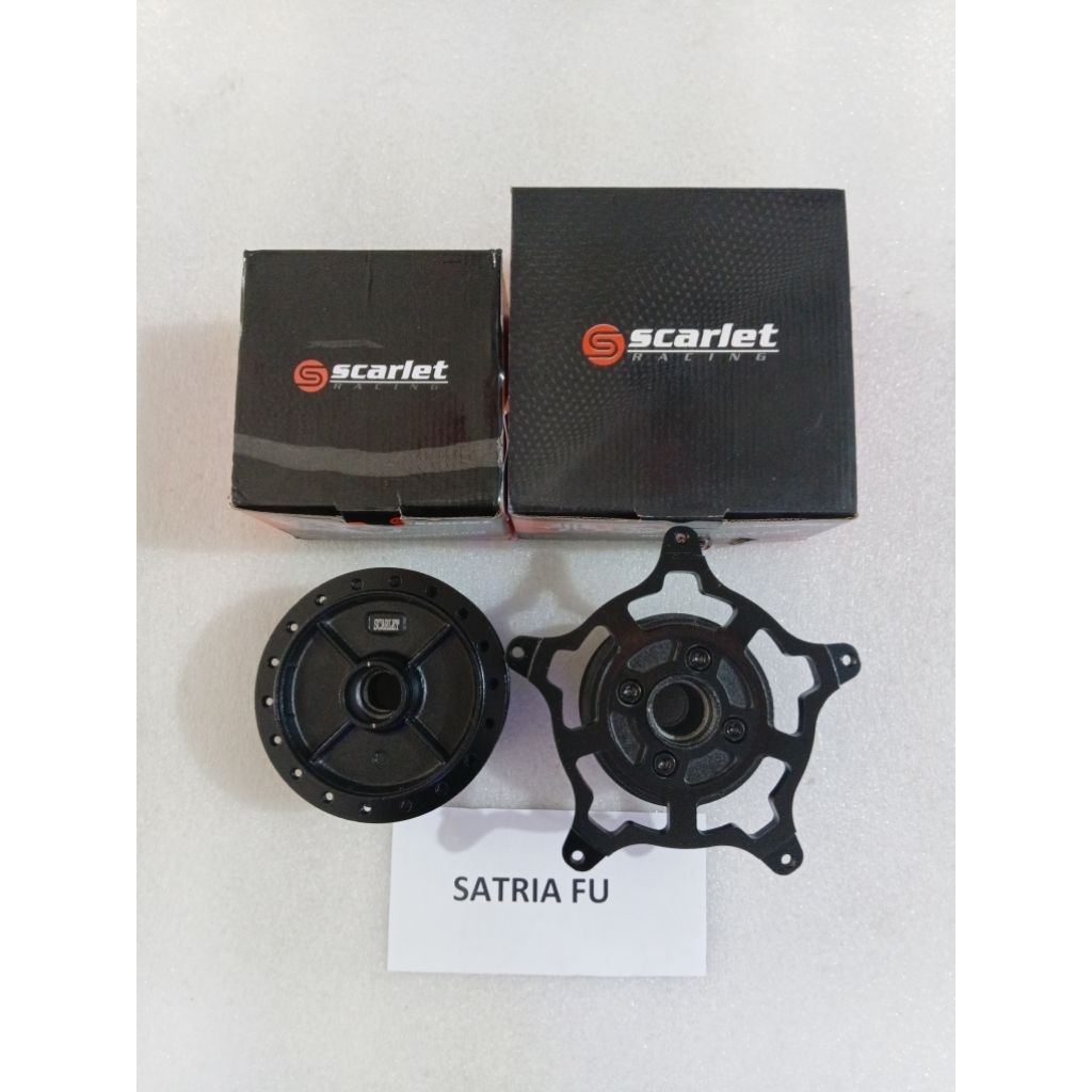 1 SET TROMOL SATRIA FU ADAPTOR ORIGINAL SCARLET RACING HITAM, BAHAN PREMIUM BERKUALITAS, ANTI KARAT 