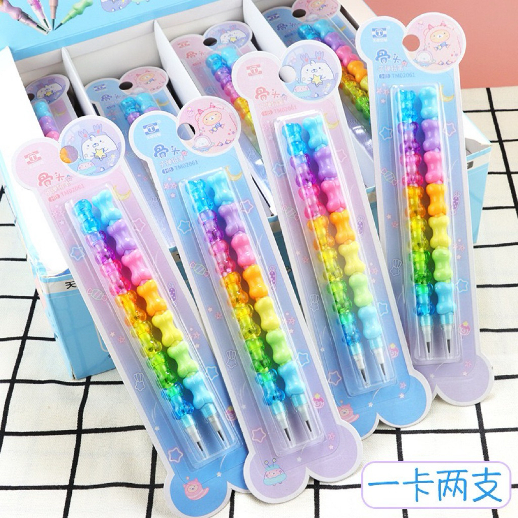 Pensil Susun 1 Set Isi 2pcs/Pensil Sate Bensia/Pensil Bensia Susun Karakter Termurah