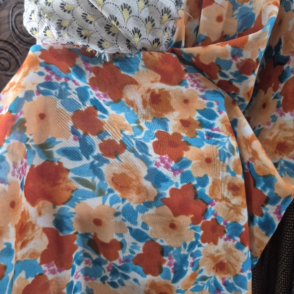 kain sifon silk motif-kain sifon silk motif bunga premiun-kain sifon silk motif premium