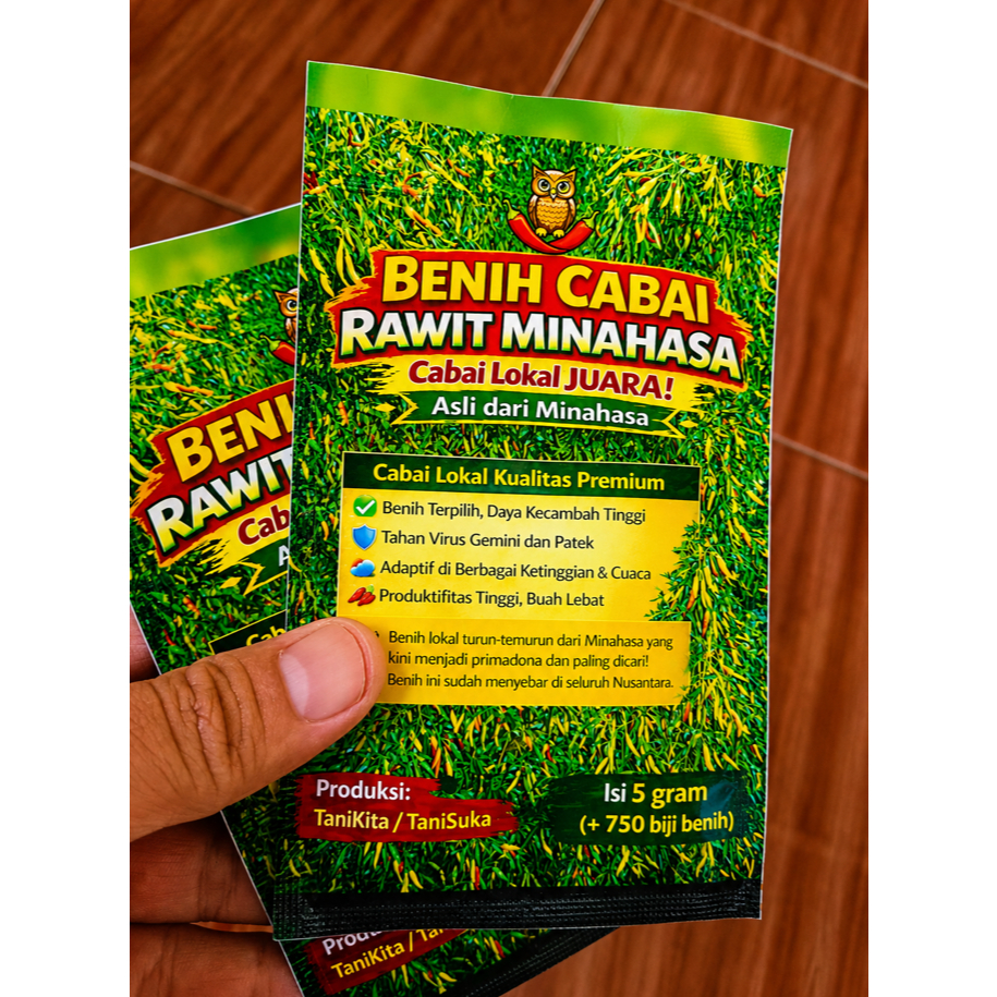 Benih Cabe Lokal Minahasa 5 gram (750 biji benih) Bonus Panduan Penanaman