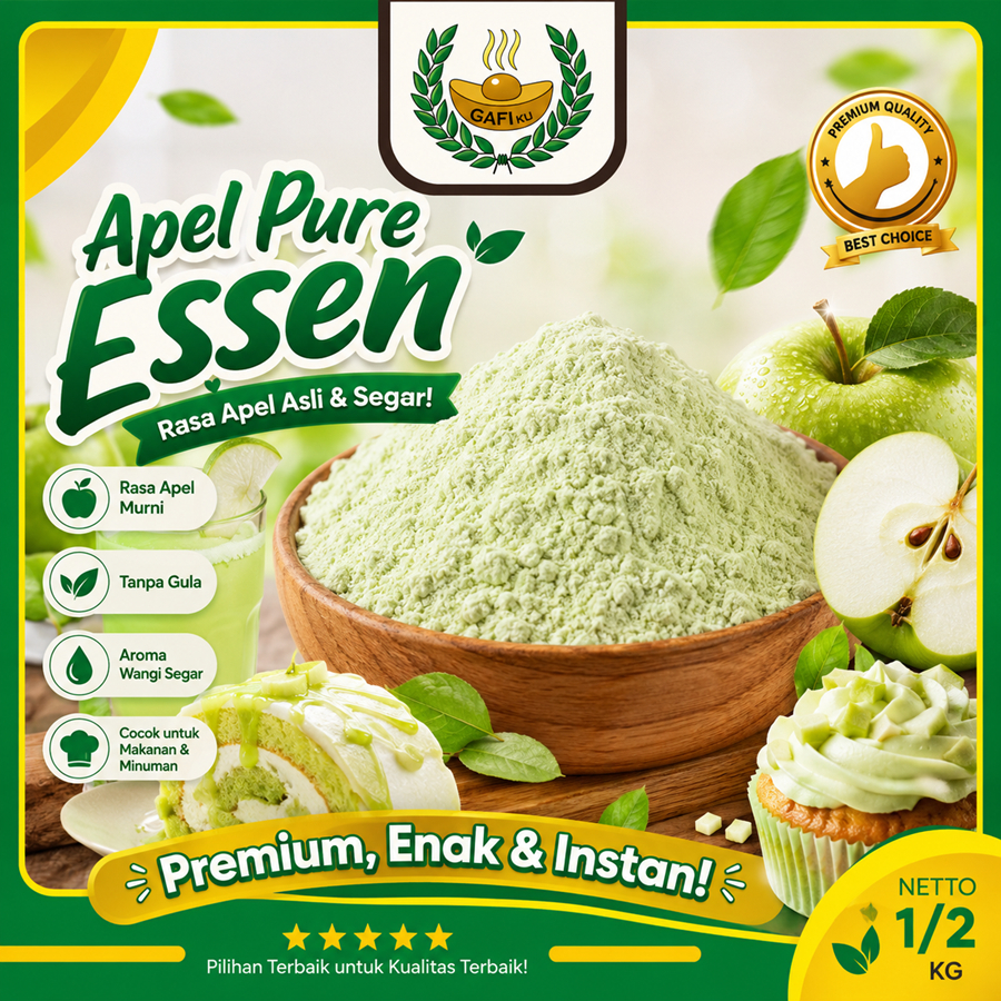 Bubuk Apel Pure Efe 1/2 Kg Essen Flavor Ekstrak Apple Murni  500 Gram Tanpa Gula Flavour Essence Fla