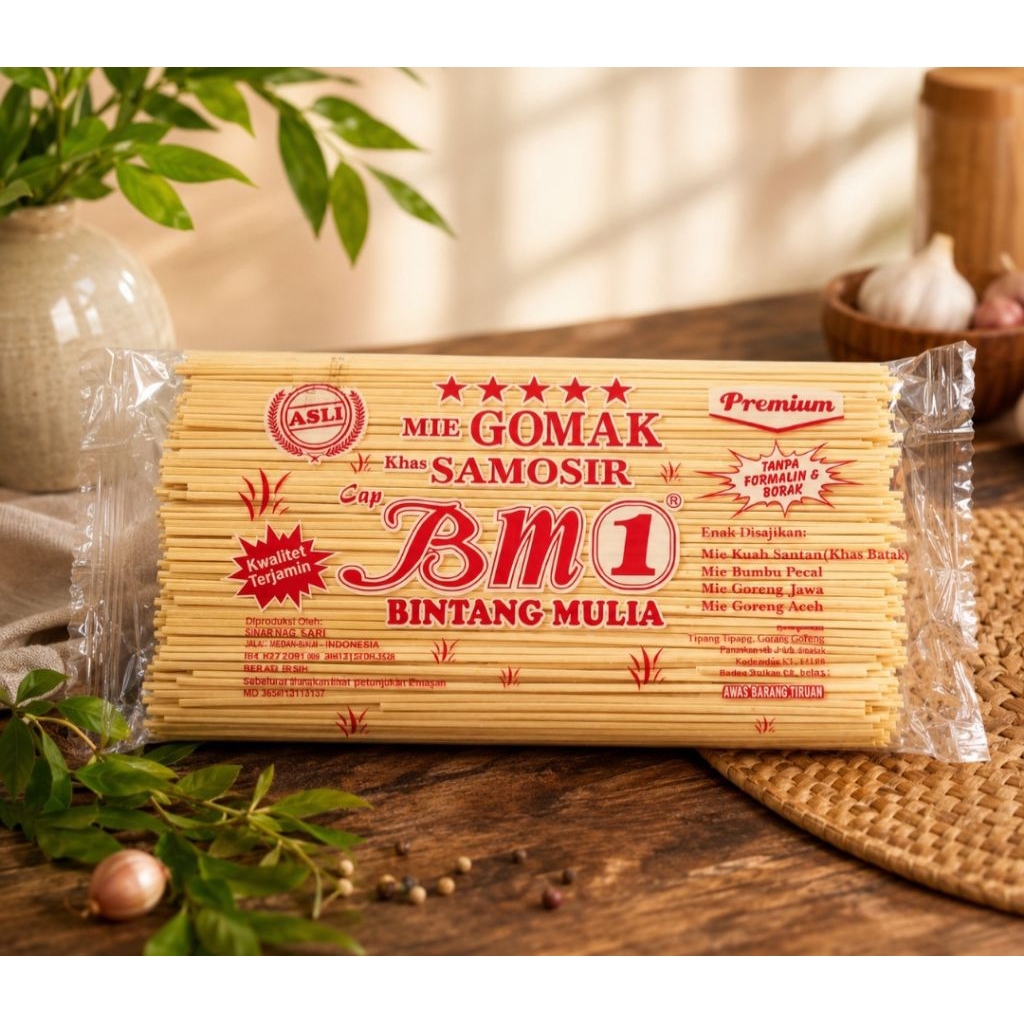 Mie Gomak Samosir Cap BM1 | Mie Lidi Khas Batak Asli | Kenyal Gurih 200gr
