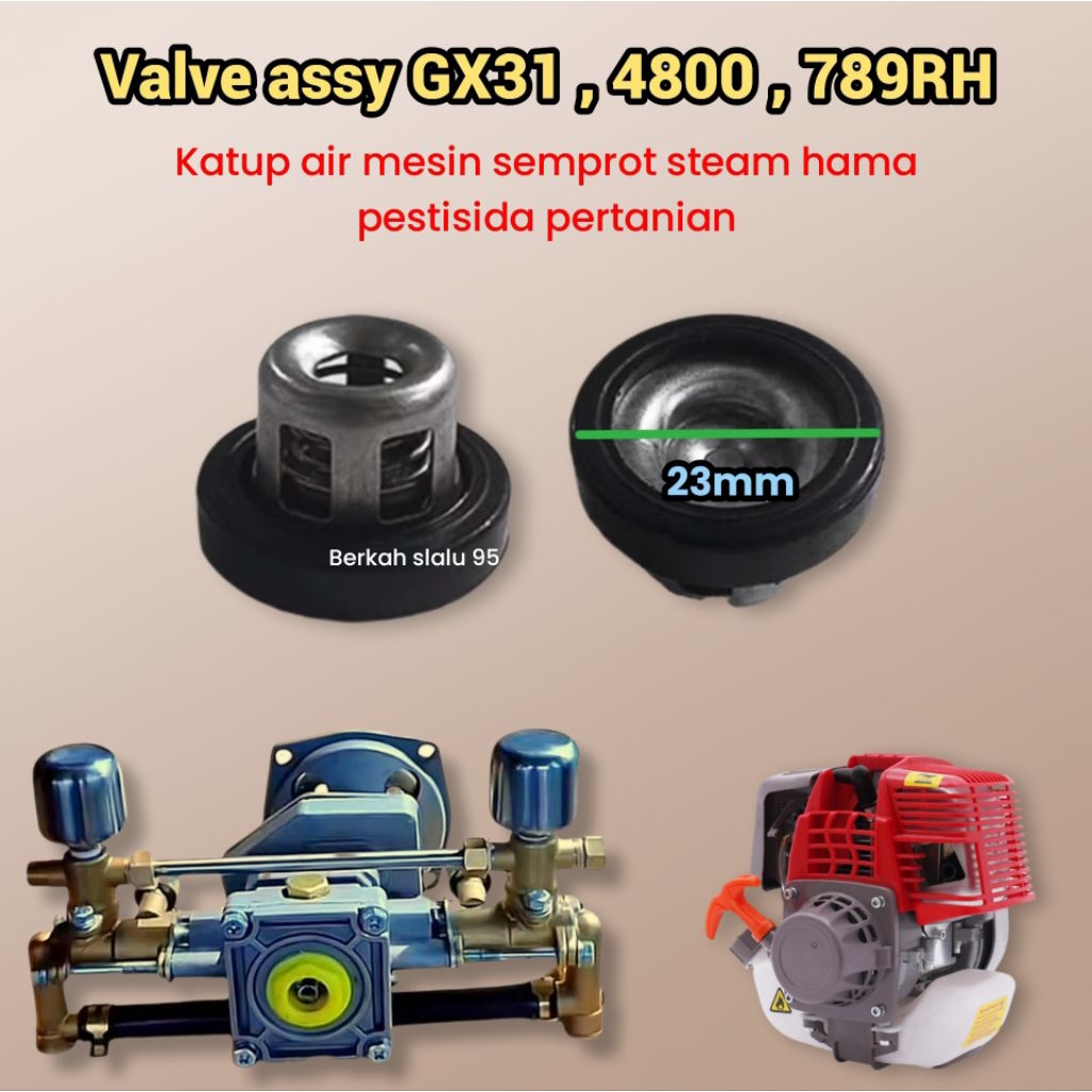 Valve assy tu26 diameter 23mm katup air head pump pompa semprotan hama