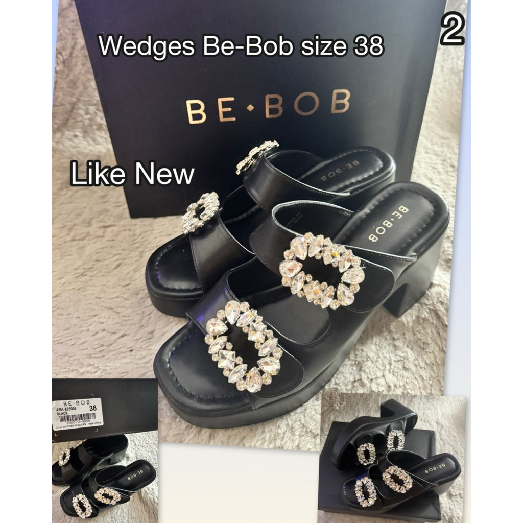 PRELOVED WEDGES SEPATU BE-BOB, Melissa, Bata Like New with Box