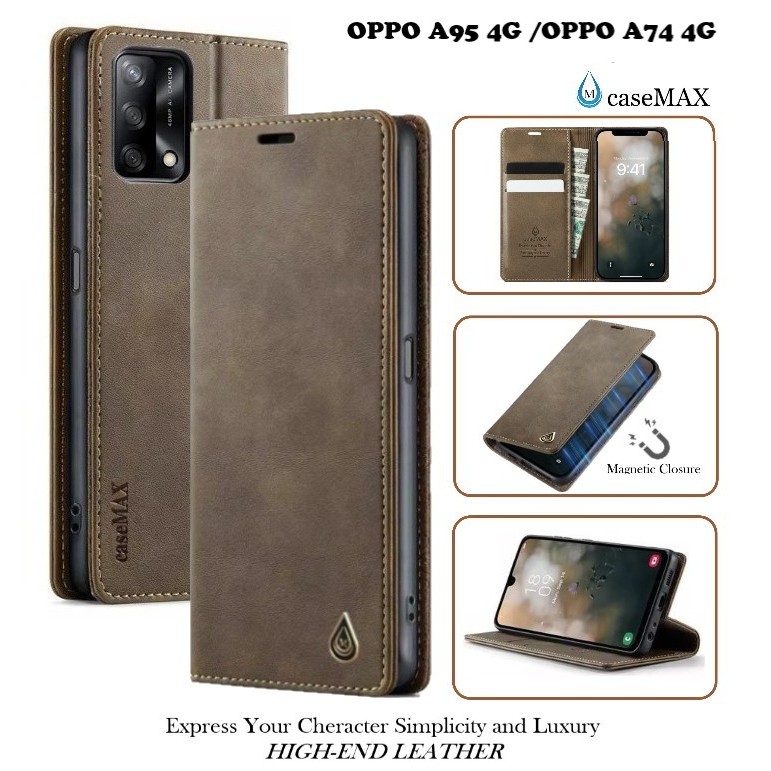 Flip Case OPPO A74 (4G) | OPPO A95 Case Wallet Kulit Casing Dompet Case Wallet Leather Flip Case OPP