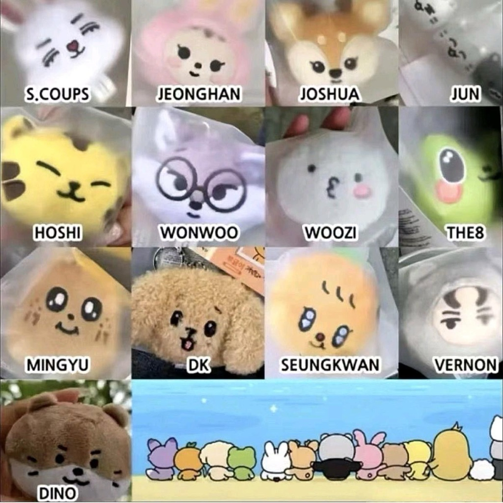 MINITEEN SEVENTEEN DOLL KEYRING | GANTUNGAN BONEKA MINITEEN SEVENTEEN SCOUPS MINGYU WONWOO HOSHI JEO