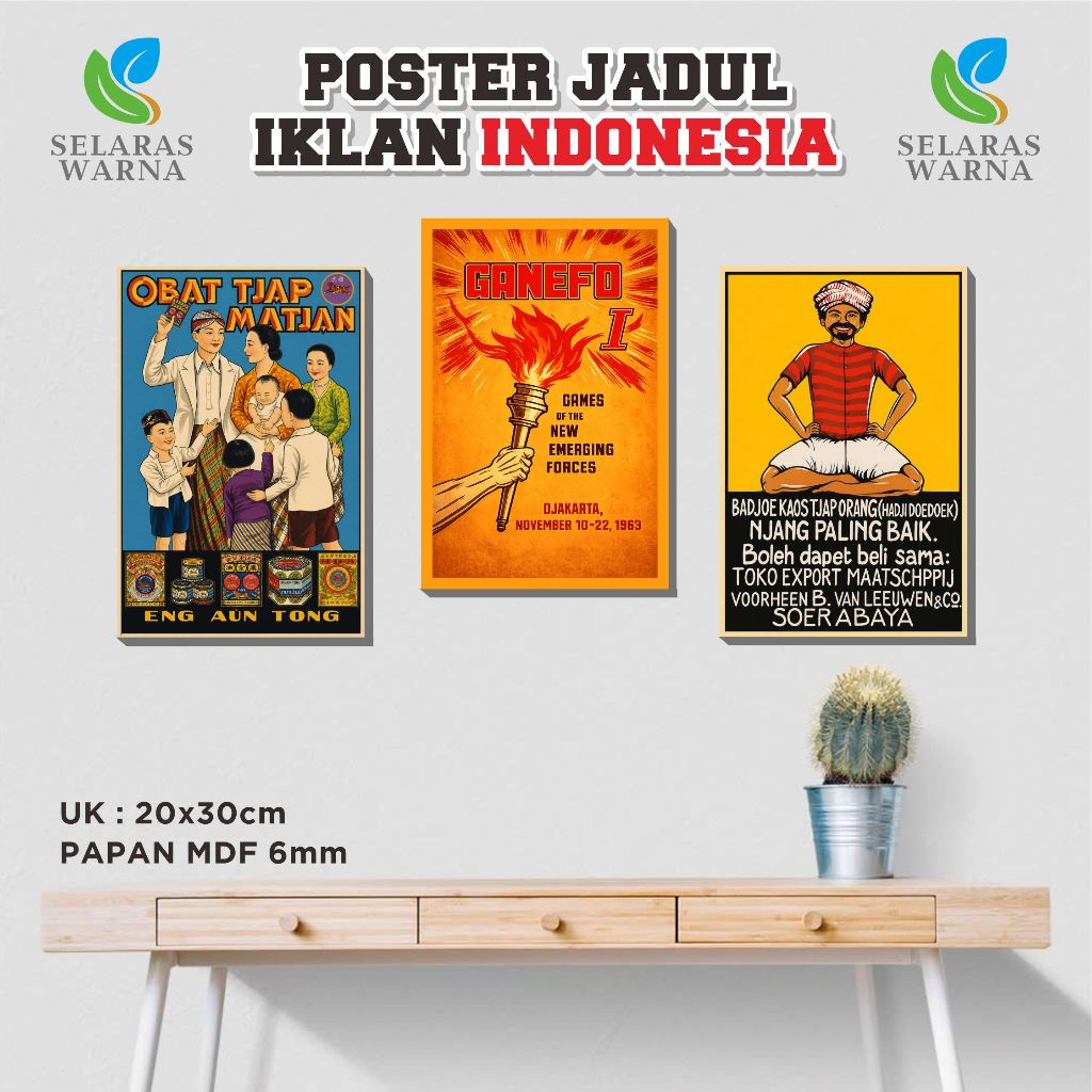 Poster Iklan Jadul Indonesia Vintage Dekorasi Dinding Cafe Retro - Pajangan Estetik Kamar Tidur - Wa