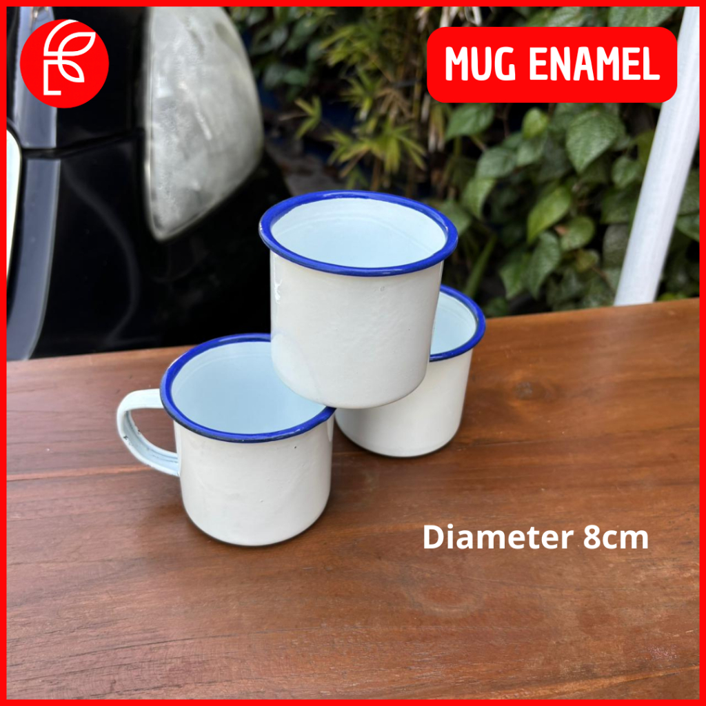 MUG ENAMEL | GELAS MUG ENAMEL | CANGKIR ENAMEL JADUL 8cm