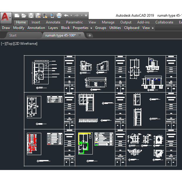 Desain Rumah Type 45 100 format dwg