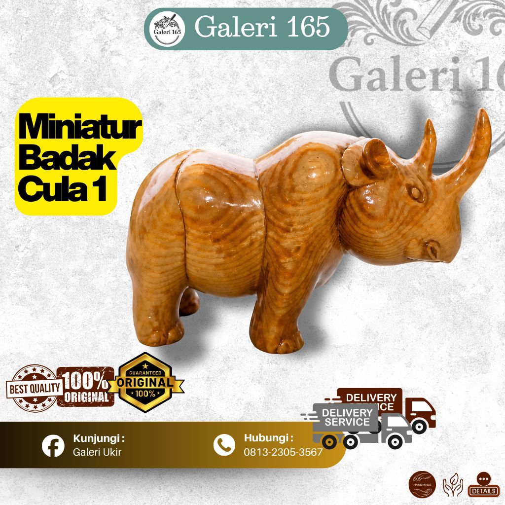 MINIATUR HEWAN BADAK NATURAL HANDMADE/ MINIATUR HEWAN MAINAN ANAK /MINIATUR FIGUR HEWAN/ MINIATUR UK