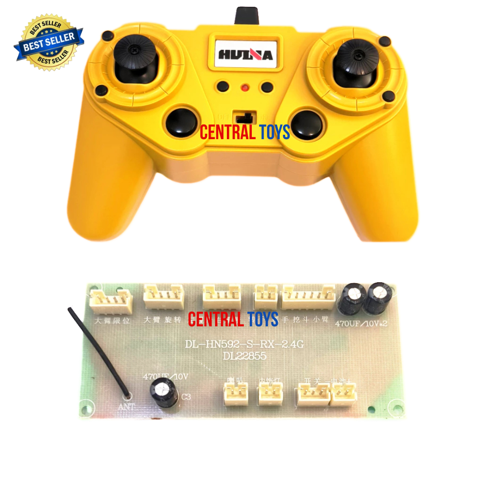 transmitter remote HUINA 1592 rc excavator receiver board DL-HN592-S-RX-2.4G DL22855