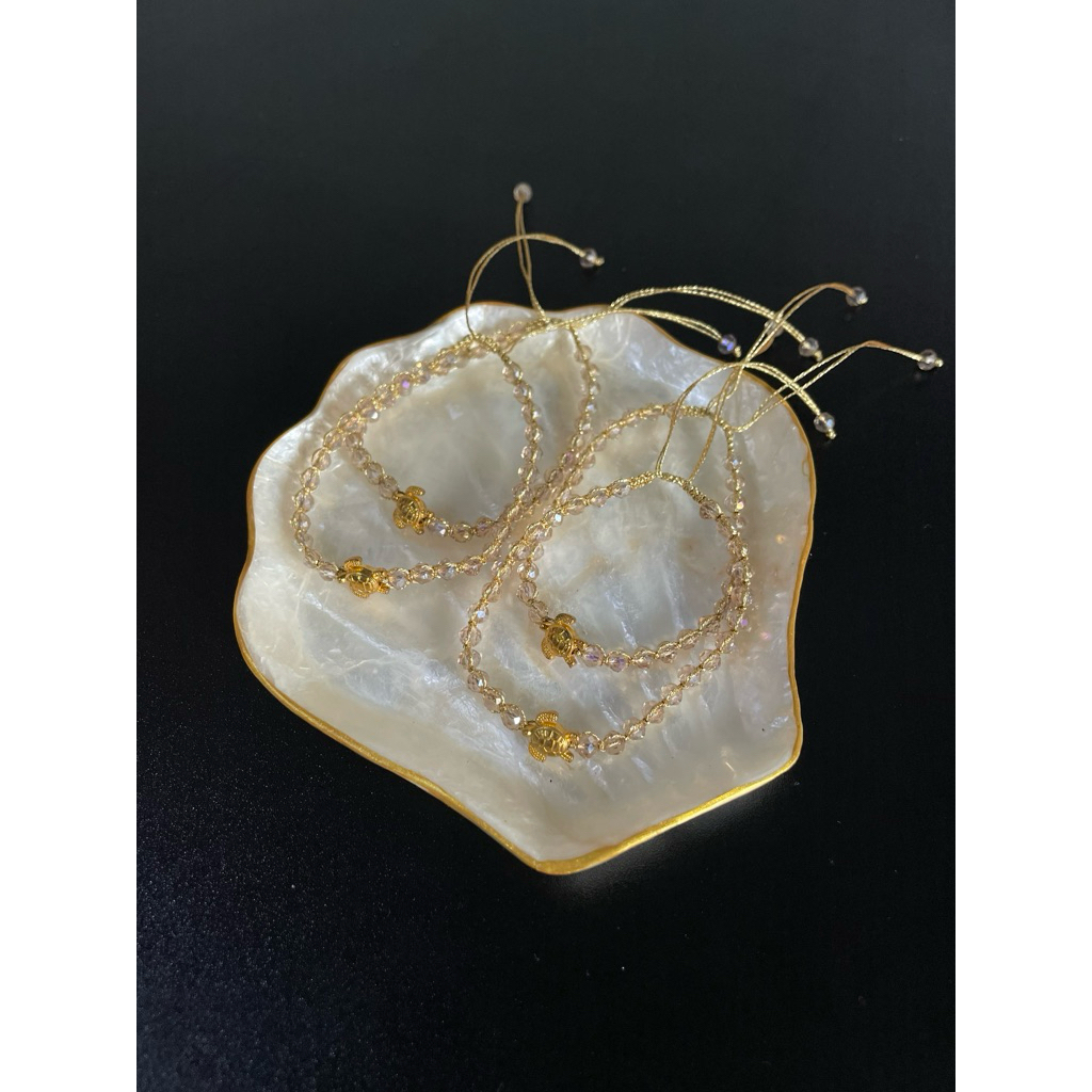 Gelang Tangan Tali Emas Batu Kristal Gelang Fashion Gelang Pantai