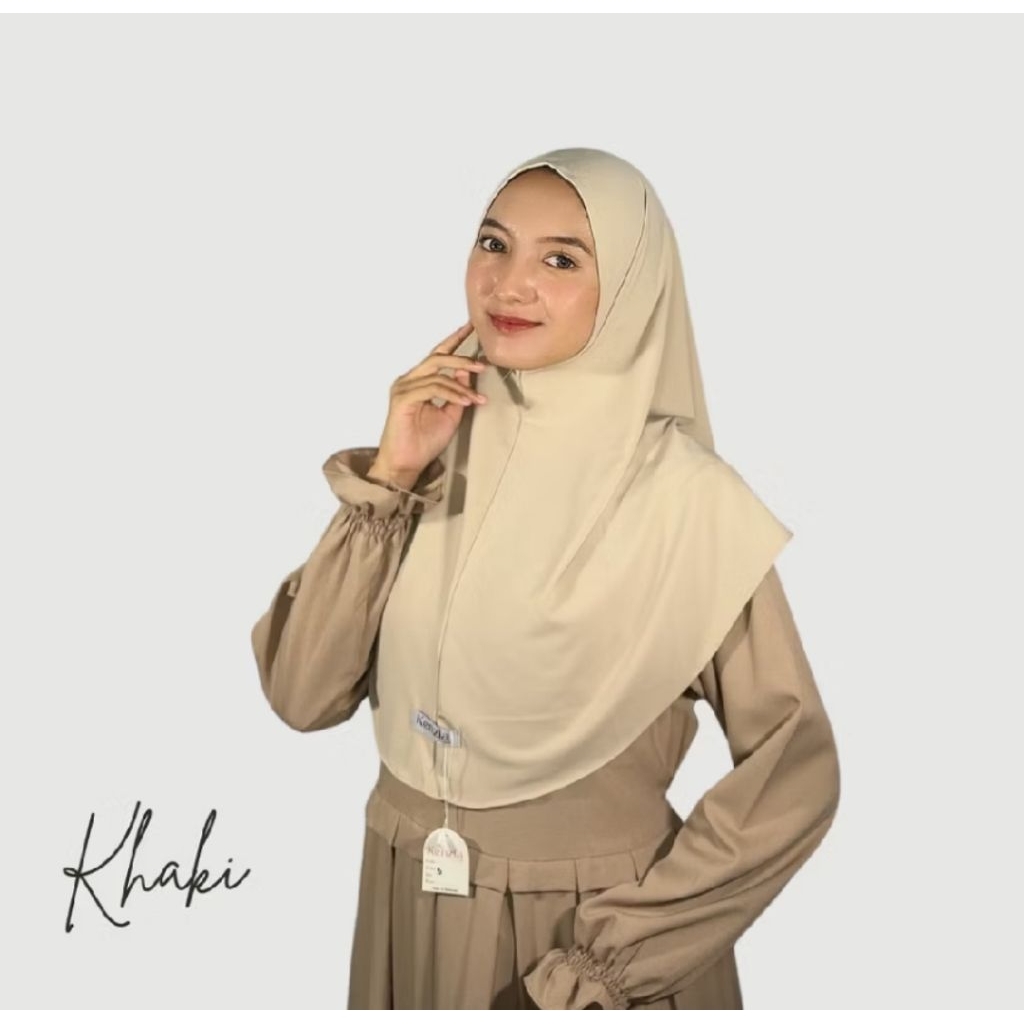 Jilbab Instan Bergo Sport Non Ped Nyaman Warna Khaki