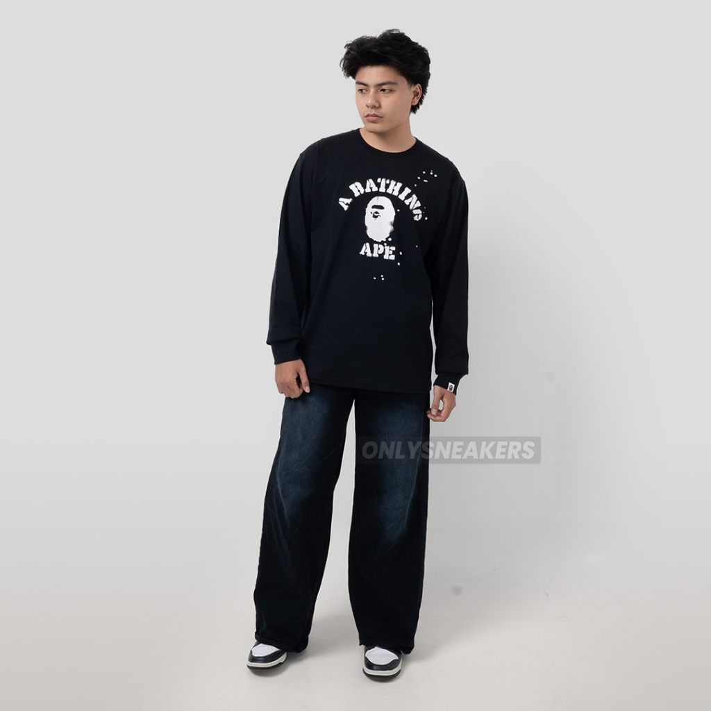 BAPE X JOSHUA VIDES COLLEGE BLACK LONG SLEEVE
