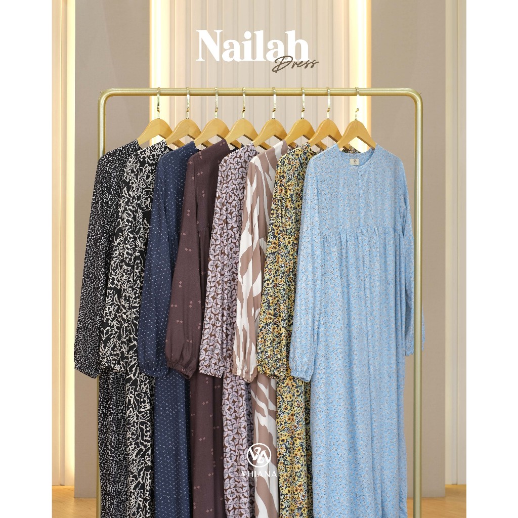 [VHIANA] NAILAH DRESS // Gamis Rayon Premium // Homedress Rayon by Vhiana