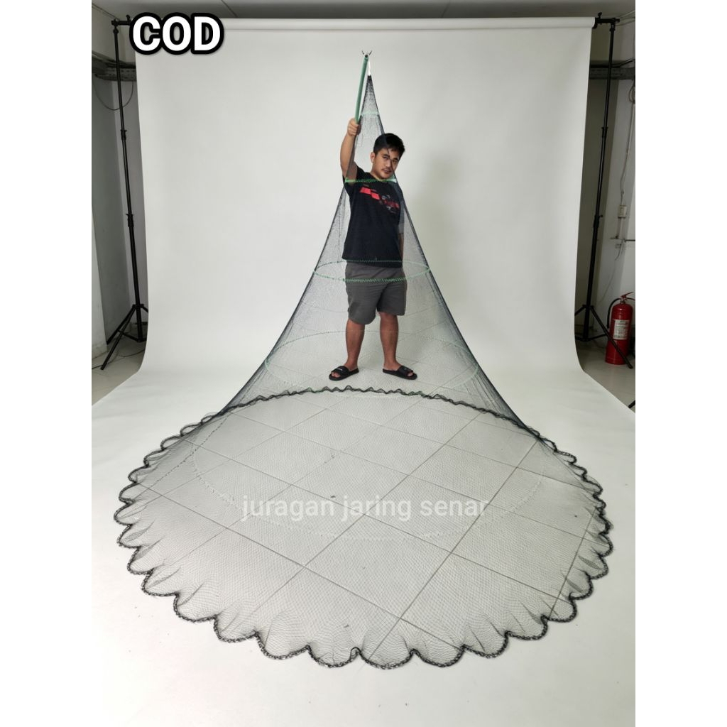 COD JALA IKAN / JALA UDANG / JALA LEMPAR 2,5 METER BAHAN BENANG / NILON LUBANG KELINGKING