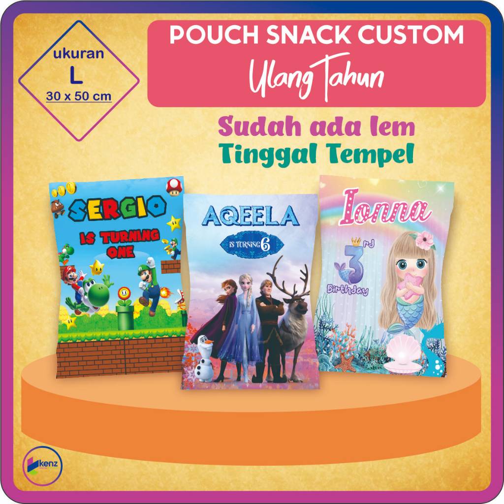 [KDP] Pouch Snack Ulang Tahun Anak / Kemasan Pouch Snack Ulang Tahun Anak