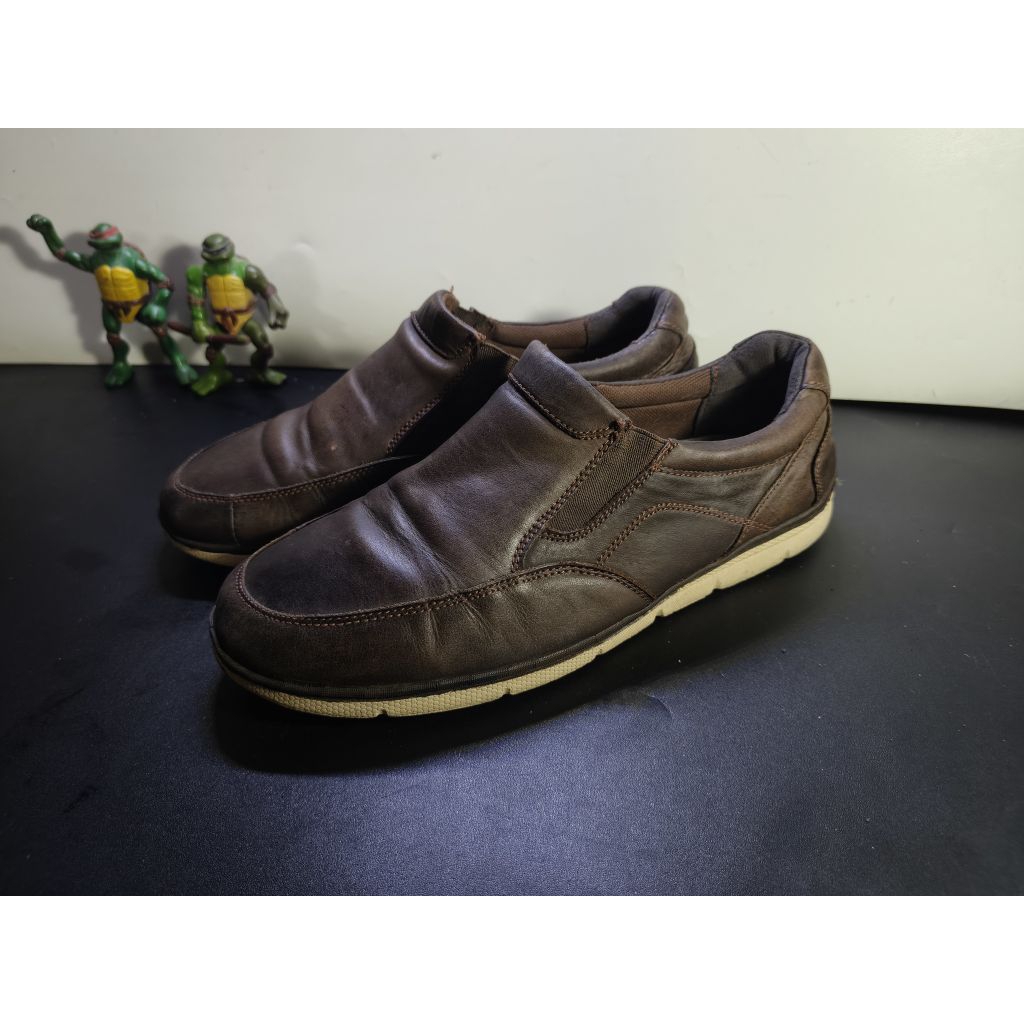 sepatu slip on kulit deisler coklat second size 40