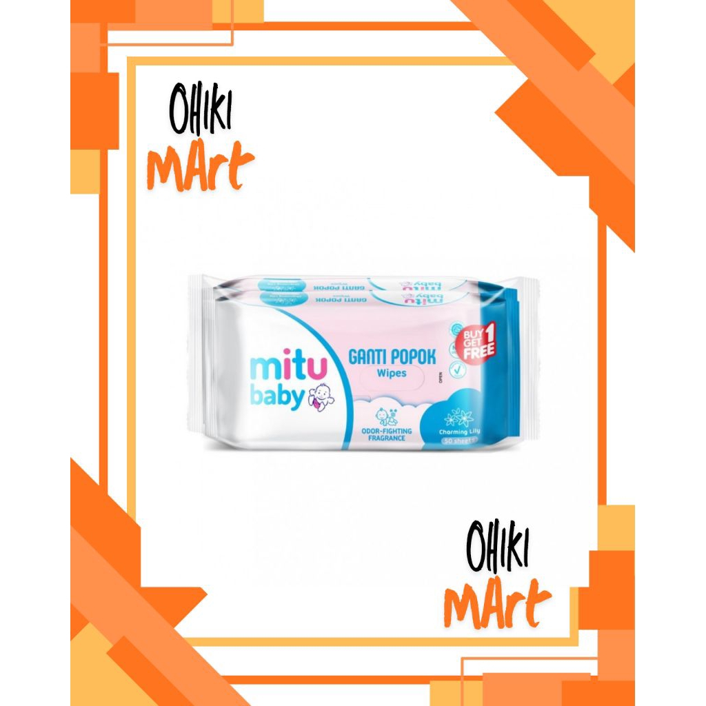 Mitu Baby Tisu Basah 50 Lembar/ Wipes mitu babytisu bbasah/Tisu basah mitu/Tisu basah mitu biru