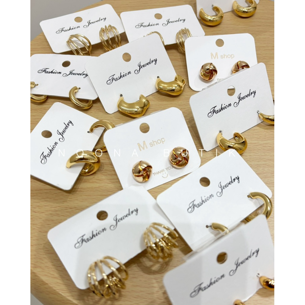 Noona - Fashion Earring Set Hoop Anting BKK