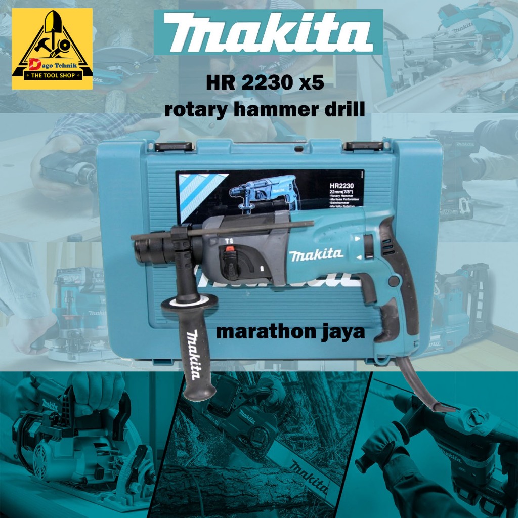 Rotary Hammer Makita HR 2230X5 2 Fungsi 780W Makita HR2230 Rotary Hammer 2 Mode 4500 BPM Hentakan