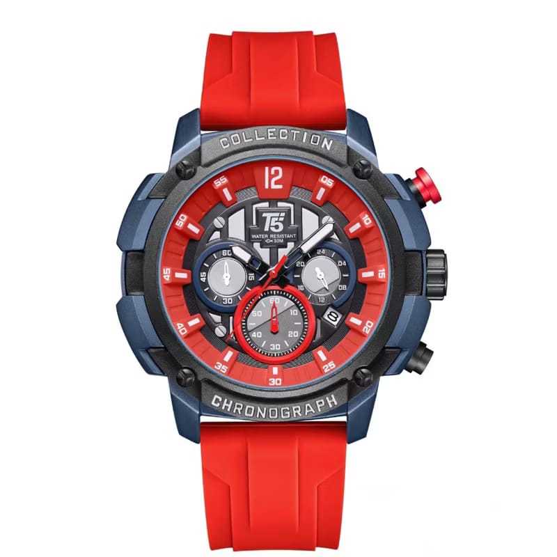 Jam Tangan Pria T5 COLLECTION H 3926G Original Rubber Chronograph Include Box
