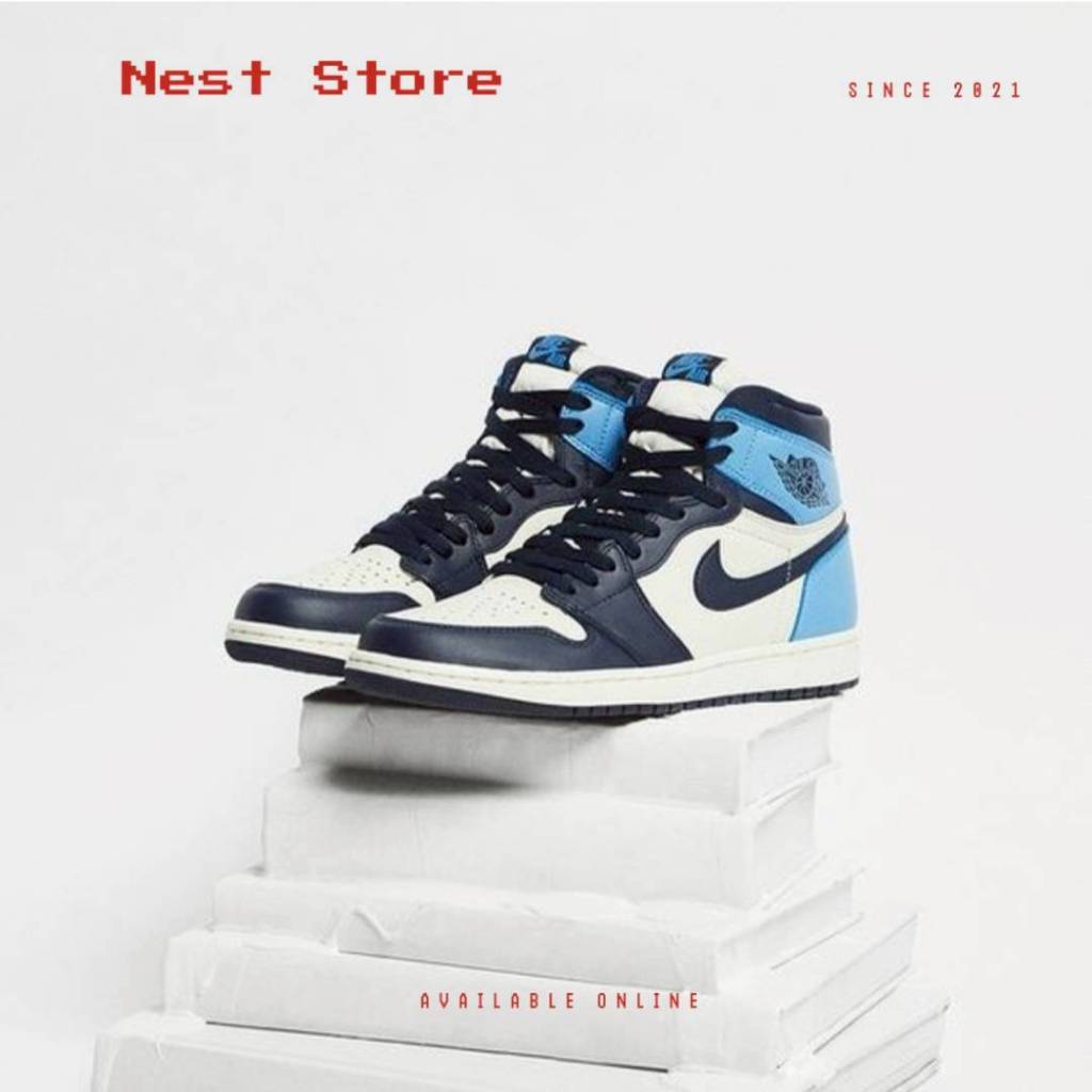 AJ1 Retro High Og Sepatu Sneaker Obsidian