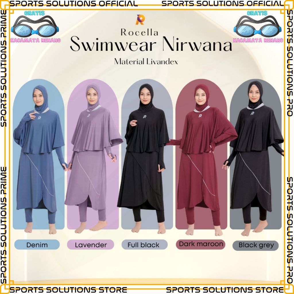 BAJU RENANG MUSLIMAH BAJU RENANG WANITA MUSLIM - BAJU RENANG MUSLIMAH HIJAB - BAJU RENANG DEWASA MUS