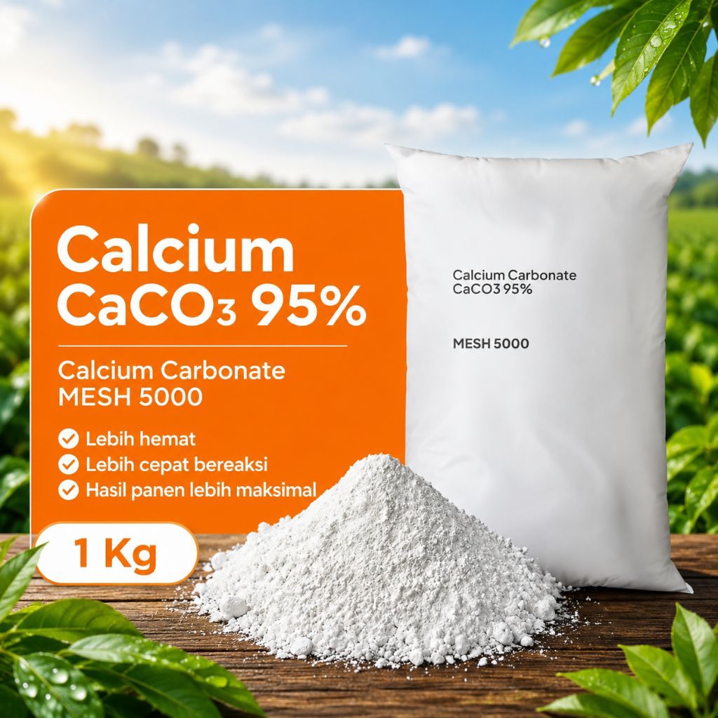kalsium 95% mesh 5000 ultra halus calsium carbonate CaCO3 1 kg