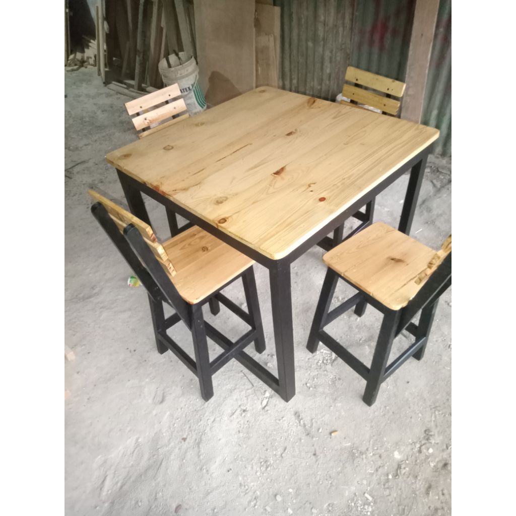 meja makan cafe resto +4 kursi sender