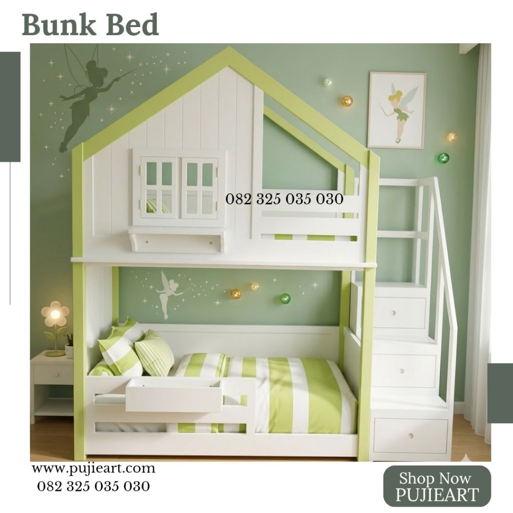 Tempat Tidur Tingkat Anak SD Custom Ukuran 90x180cm