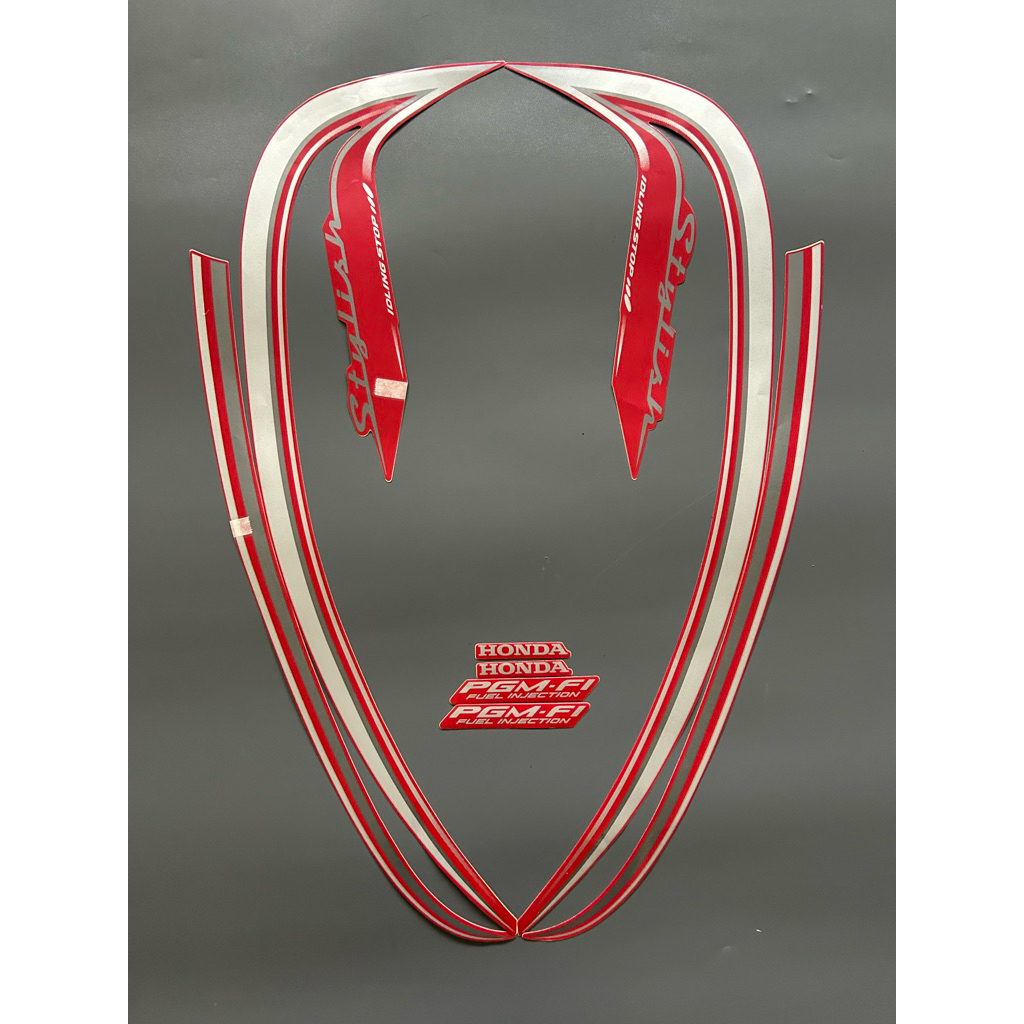 STRIPING STIKER SCOOPY STYLISH 2016 MERAH GRADE ORI