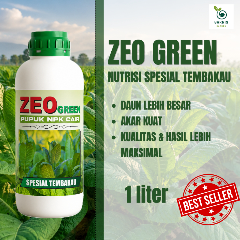 Daun Tembakau Lebar Zeo Green NPK Cair Pelebar Daun Tembakau 1 Liter