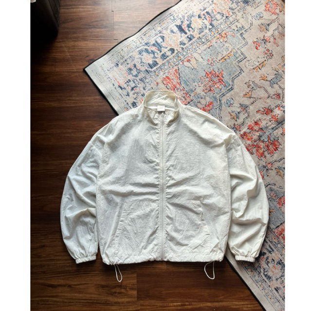 Lab Studio Oversized White Nylon Jacket