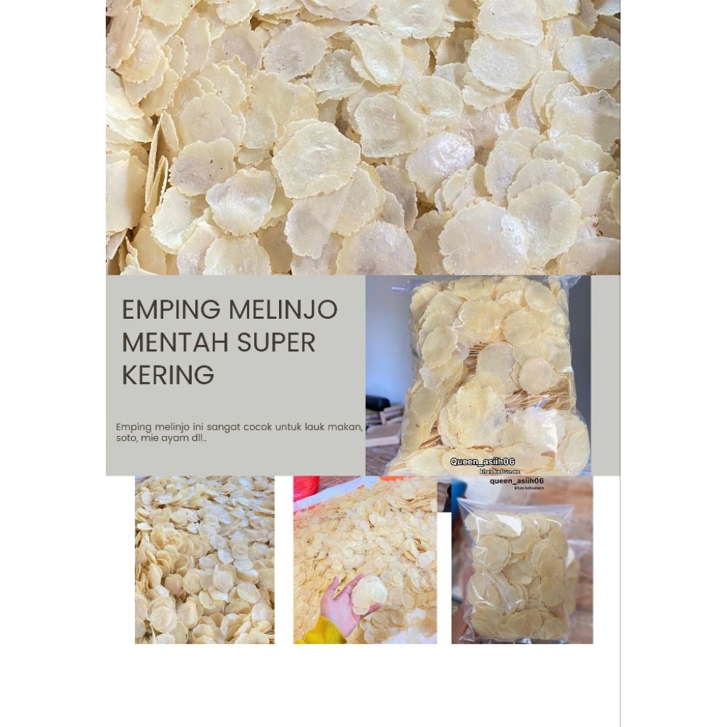 1KG Emping Melinjo Super Original Asli Kebumen/ Emping  Kering Mentah Kebumen