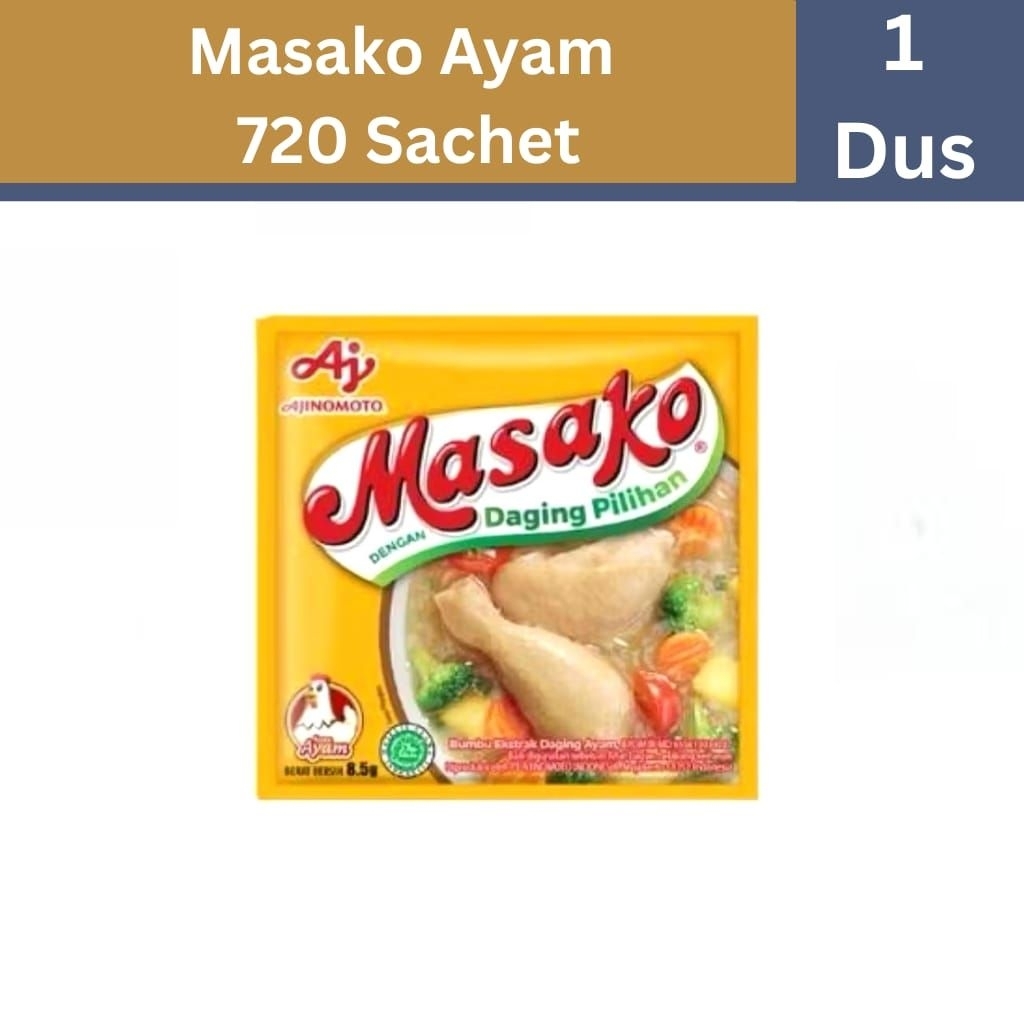 Masako Rasa Ayam 1 Dus (720 Sachet) - Bumbu Kaldu Ayam