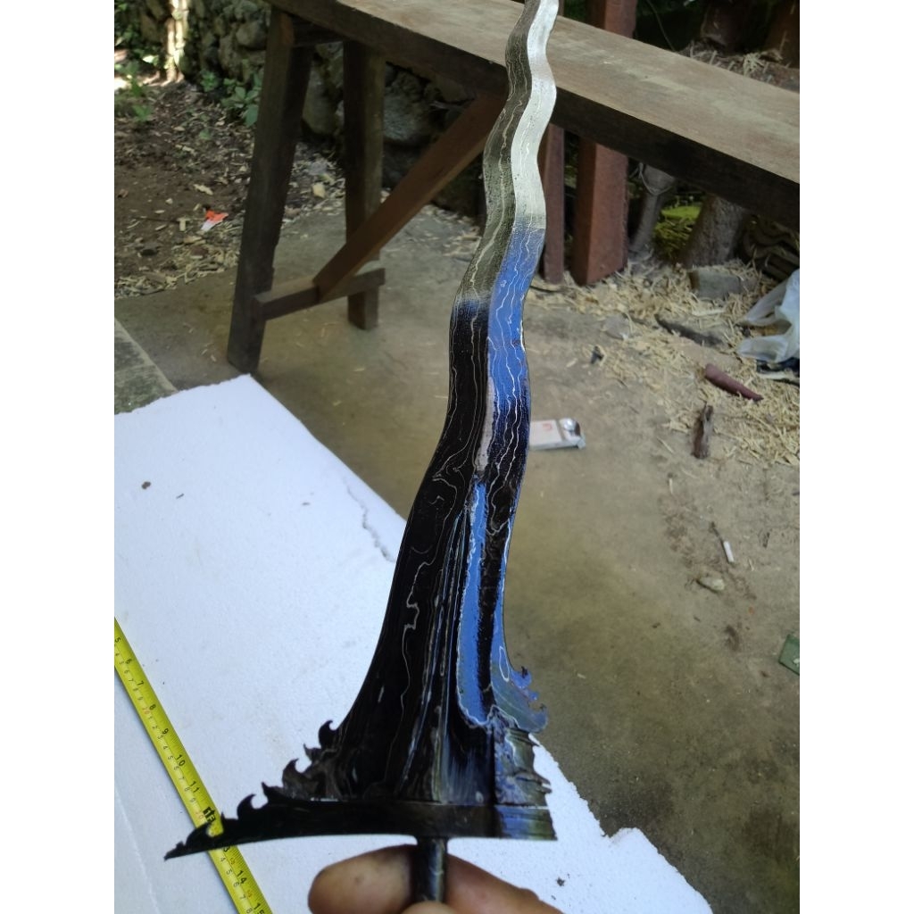 bilah keris bali luk 9 41 cm garap standart (ST4)