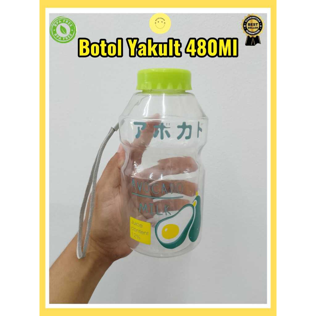 Botol Yakult 480ml/Botol Plastik/Botol Minum Yakult avocado