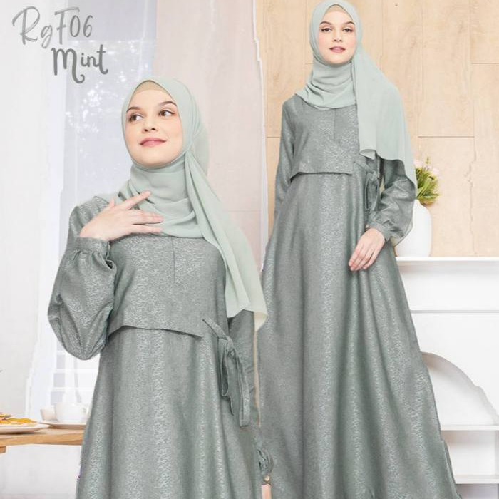 Gamis Wanita Jacquard Kekinian / RAUNA RGF - 06 / Fashion Muslim
